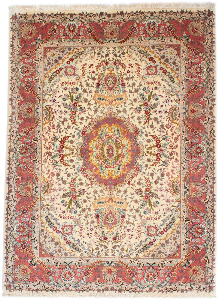 Tapete persa Tabriz 50Raj Fio de Seda 208x155 208x155, Tapete persa Atado à mão