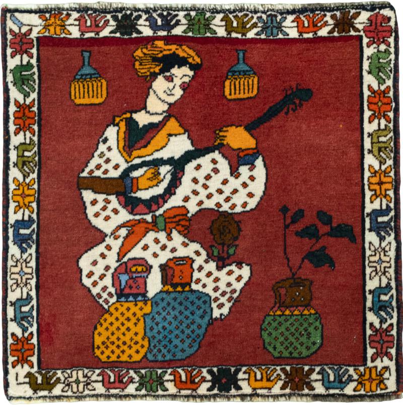 Perzisch tapijt Shiraz 61x63 61x63, Perzisch tapijt Handgeknoopte