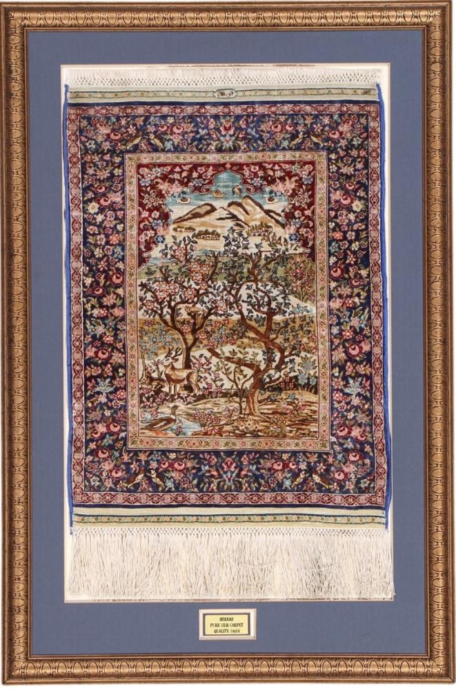 Chinese rug Hereke Silk 44x34 44x34, Persian Rug Knotted by hand