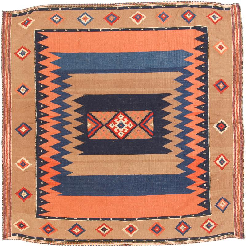 Tapete persa Kilim Fars 142x143 142x143, Tapete persa Tecido à mão