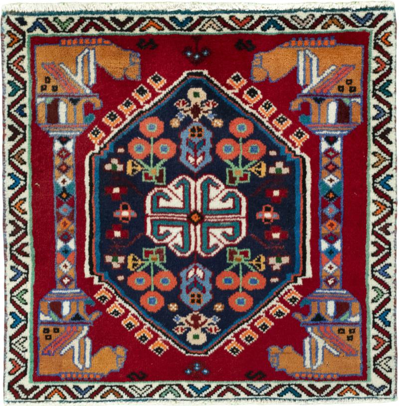 Tapis persan Shiraz 62x64 62x64, Tapis persan Noué à la main