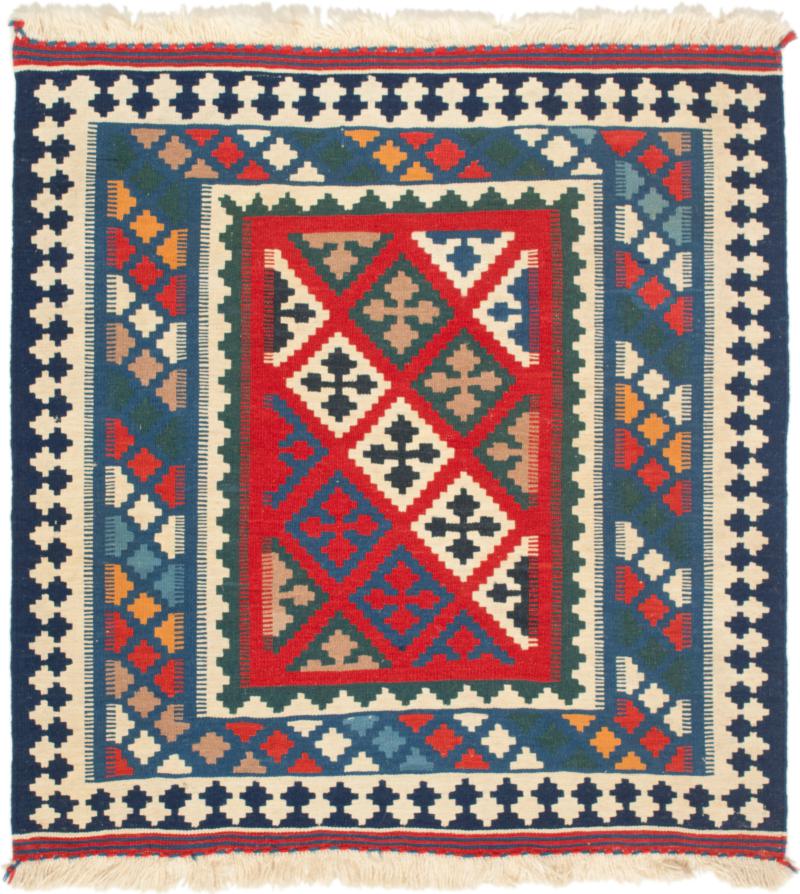 Tapete persa Kilim Fars 3'5"x3'2" 3'5"x3'2", Tapete persa Tecido à mão