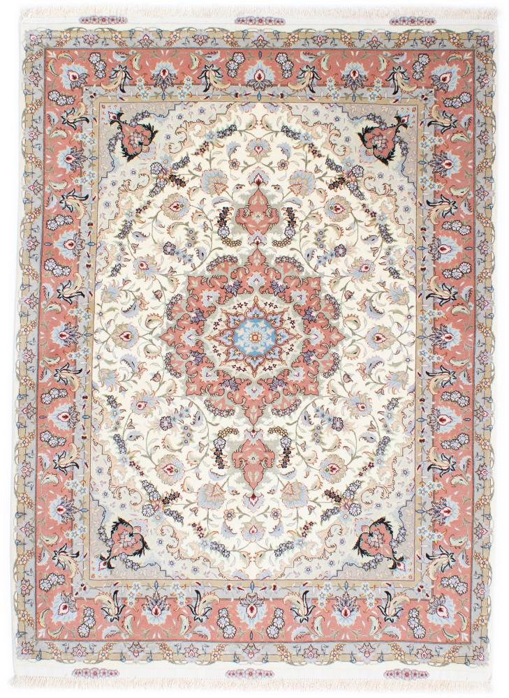 Tapete persa Tabriz 50Raj Fio de Seda 204x151 204x151, Tapete persa Atado à mão