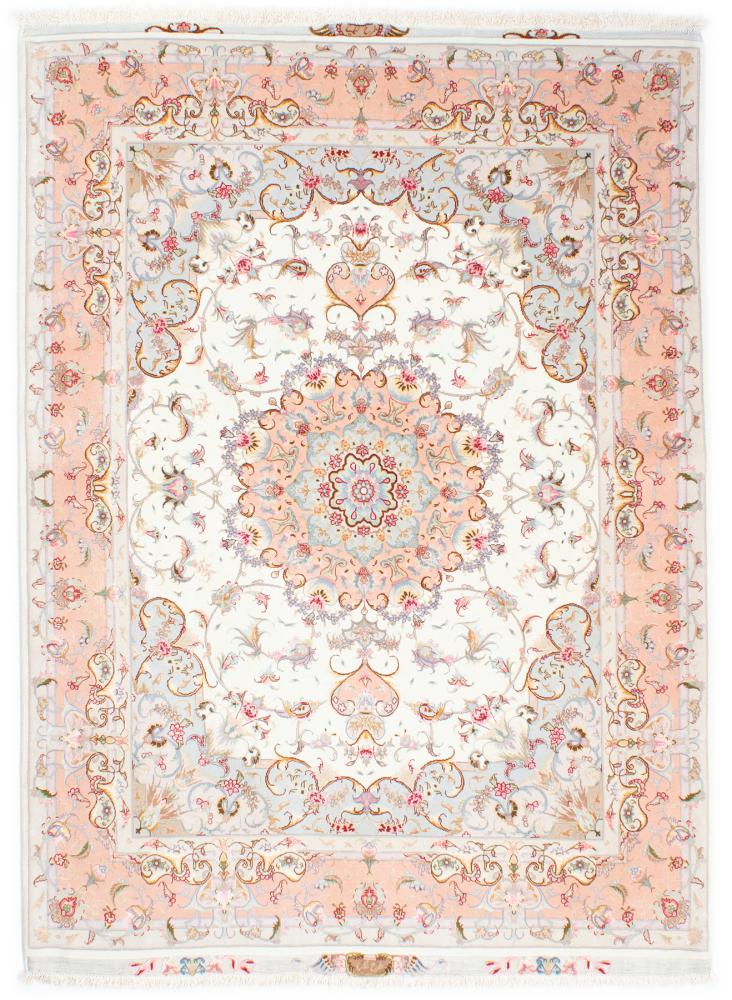 Tapete persa Tabriz 50Raj Fio de Seda 204x153 204x153, Tapete persa Atado à mão