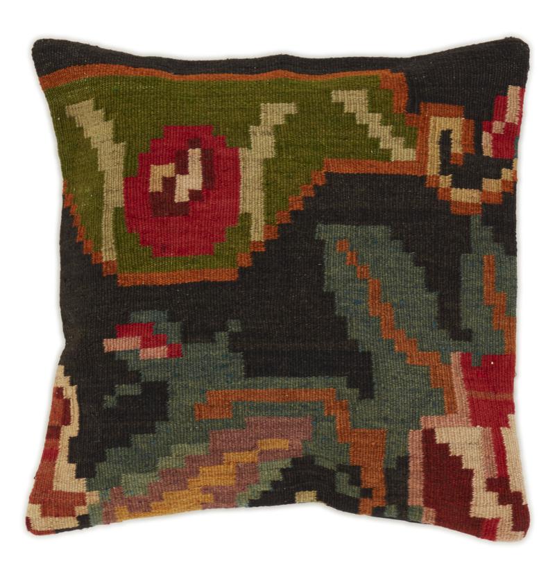 Indo rug Rosen Kilim Kissen 49x49 49x49, Persian Rug Woven by hand