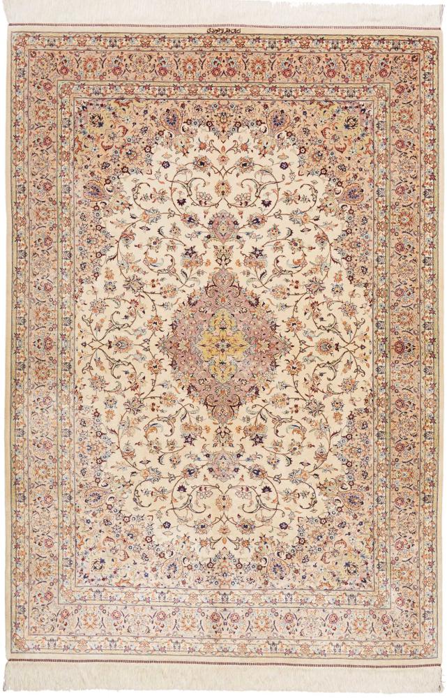 Persisk tæppe Ghom Silke 201x139 201x139, Persisk tæppe Knyttet i hånden