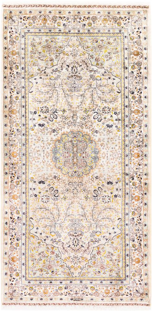  Hereke Zijde 123x63 123x63, Perzisch tapijt Handgeknoopt