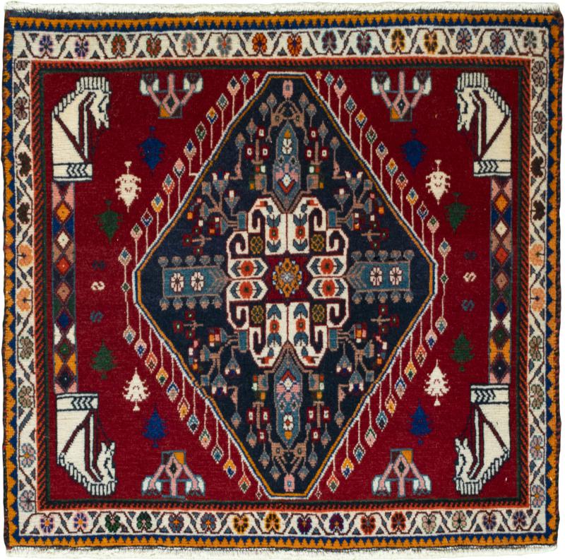 Tapis persan Shiraz 66x66 66x66, Tapis persan Noué à la main