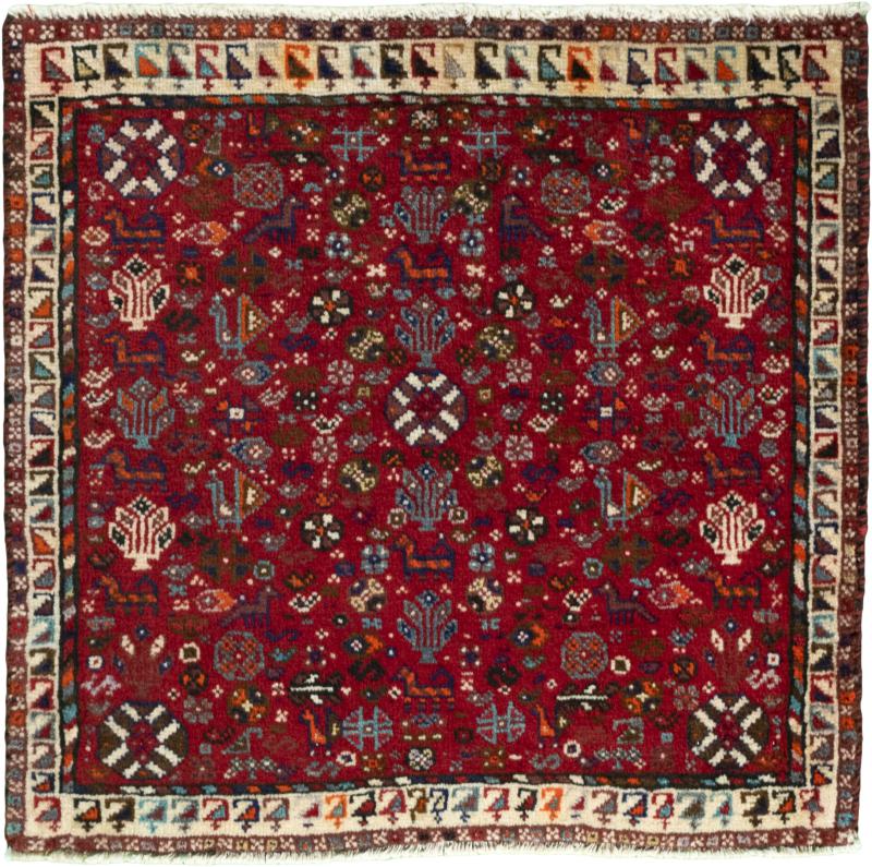 Tapis persan Shiraz 61x63 61x63, Tapis persan Noué à la main