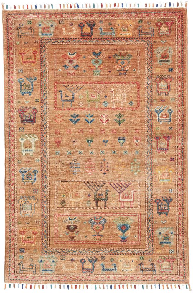 Pakistani rug Design Arijana 4'0"x2'7" 4'0"x2'7", Persian Rug Knotted by hand