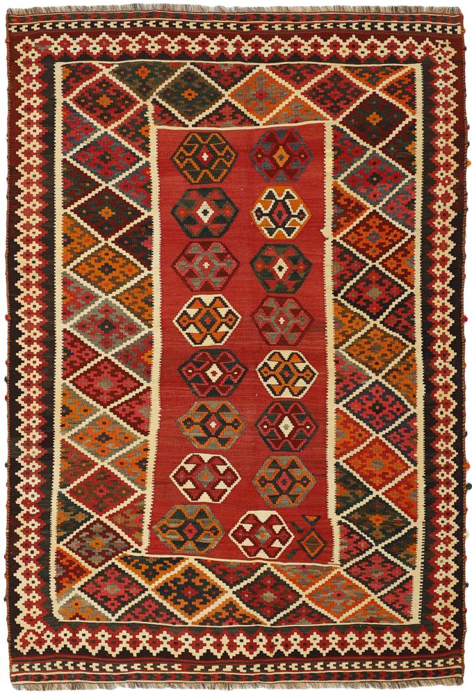 Tapete persa Kilim Fars 8'2"x5'2" 8'2"x5'2", Tapete persa Tecido à mão