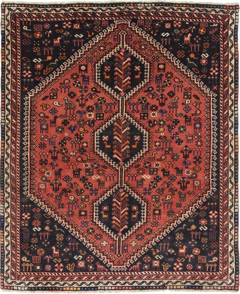 Tapete persa Ghashghai 187x157 187x157, Tapete persa Atado à mão