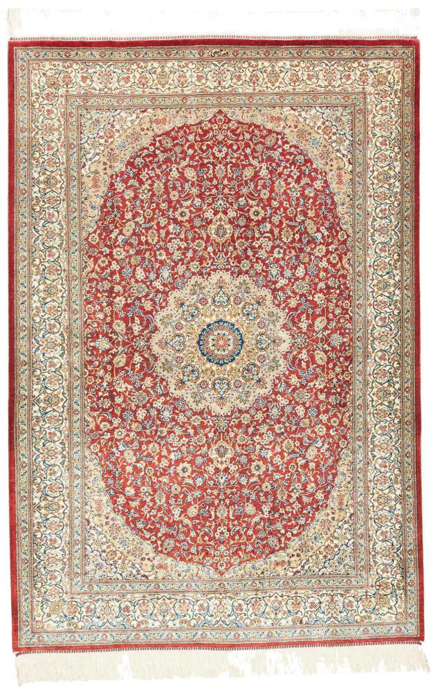 Persisk tæppe Ghom Silke 145x104 145x104, Persisk tæppe Knyttet i hånden