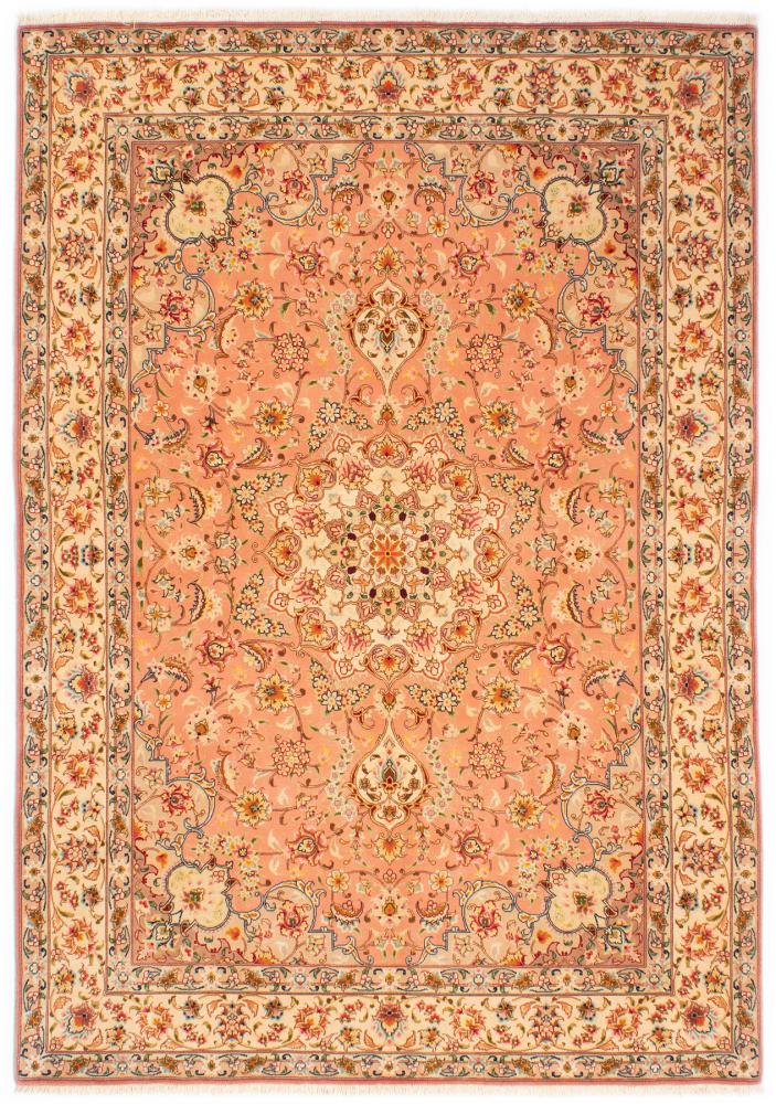 Tapete persa Tabriz 50Raj Fio de Seda 213x147 213x147, Tapete persa Atado à mão