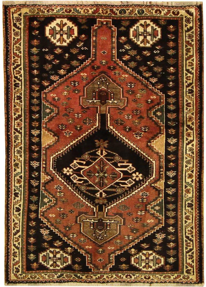 Persian Rug Shiraz 5'4"x3'10" 5'4"x3'10", Persian Rug Knotted by hand