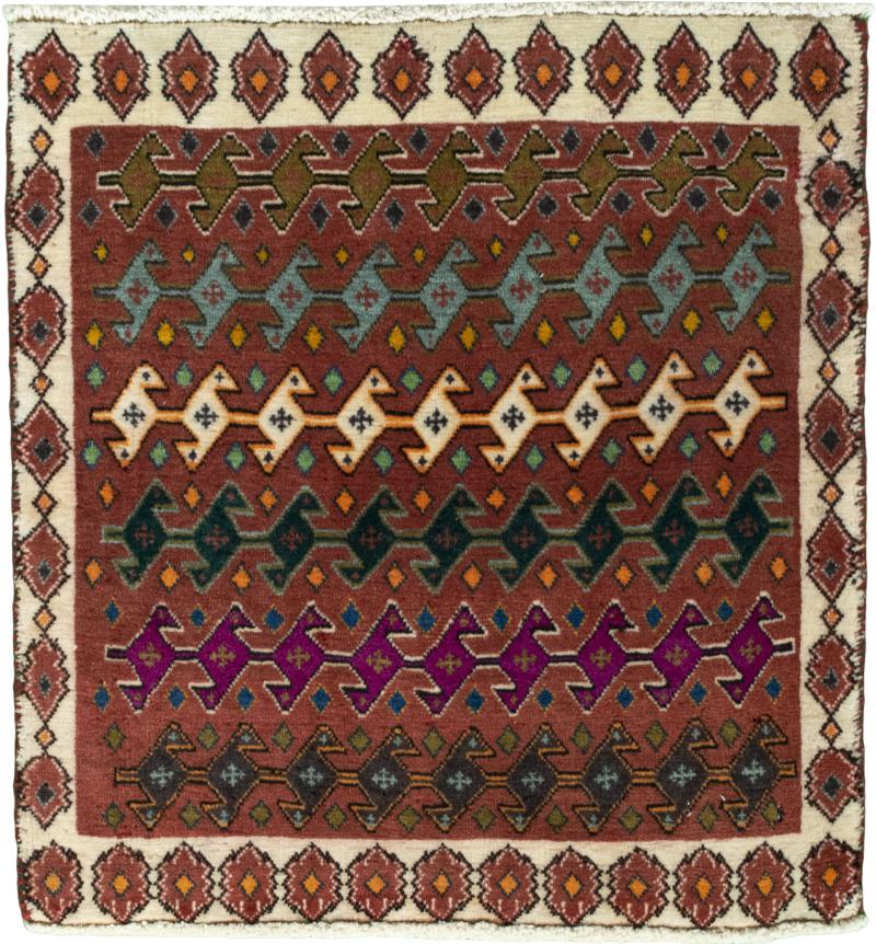 Persian Rug Shiraz 61x58 61x58, Persian Rug Knotted by hand
