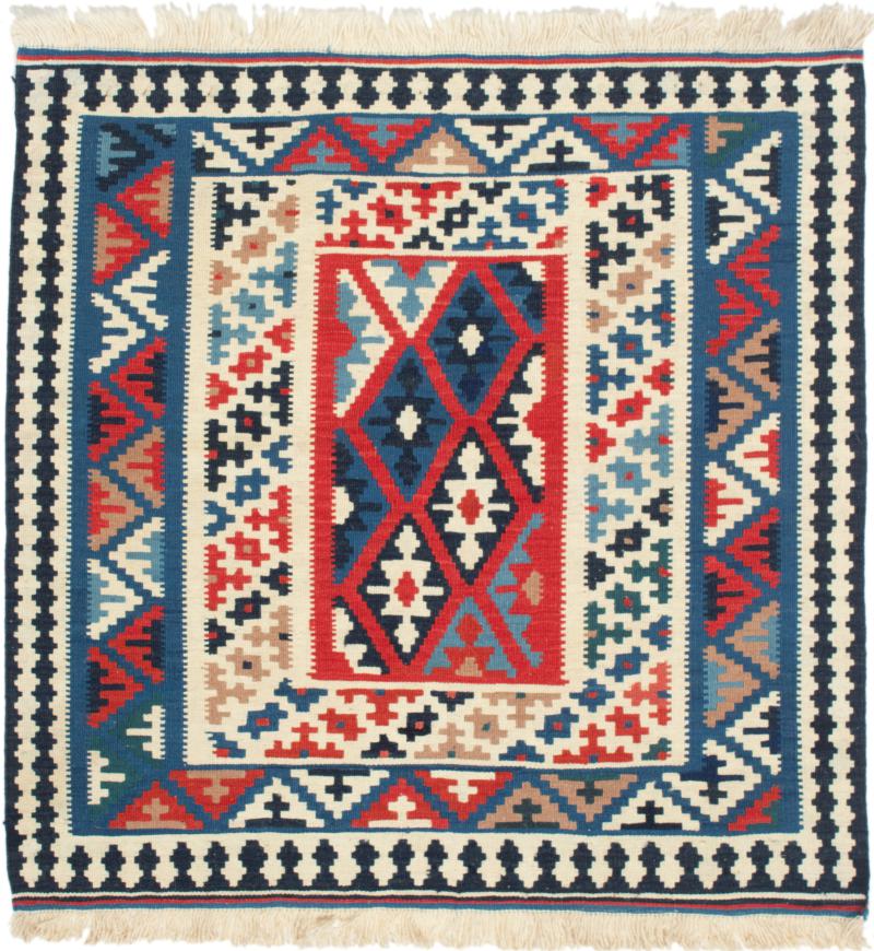 Tapete persa Kilim Fars 3'4"x3'4" 3'4"x3'4", Tapete persa Tecido à mão