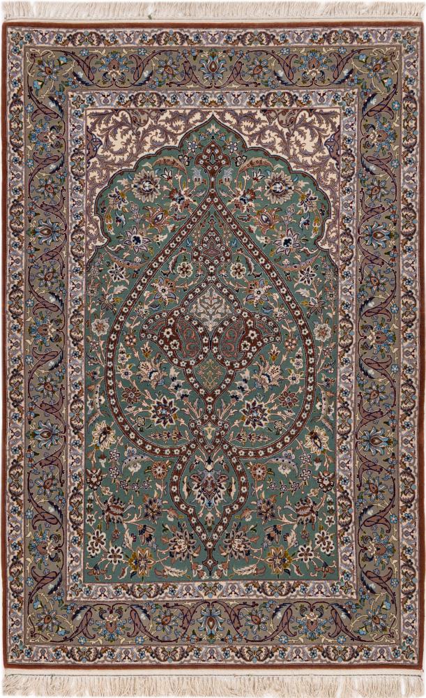 Persisk tæppe Isfahan Silkenkette 166x114 166x114, Persisk tæppe Knyttet i hånden