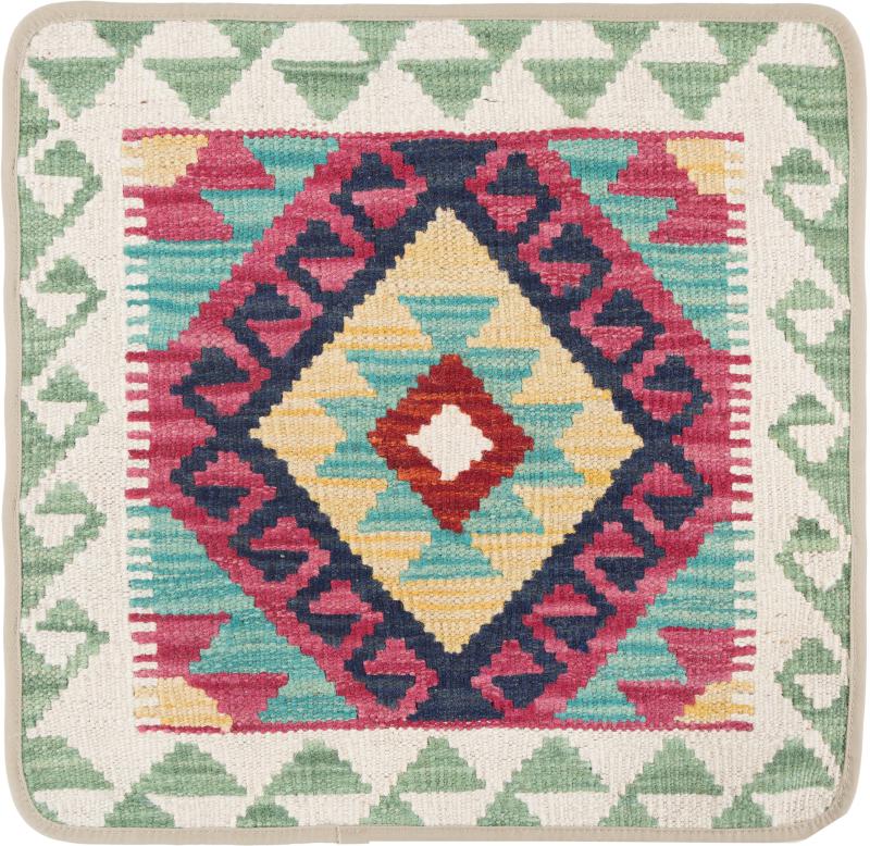 Afghan rug Kilim Afghan Cushion Cover 50x50 50x50, Persian Rug Knotted by hand