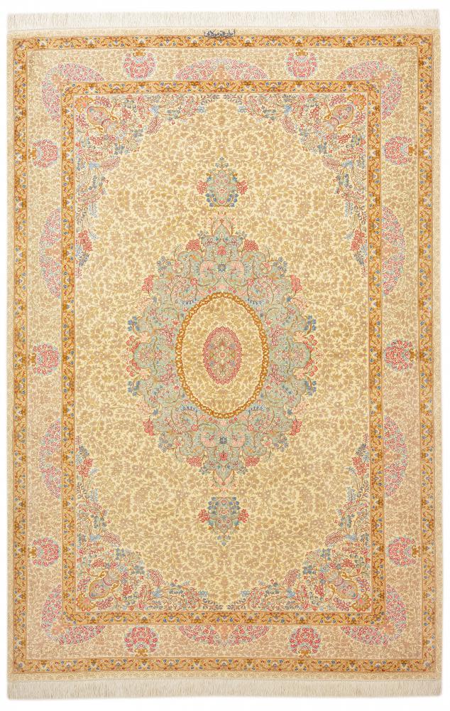 Perzisch tapijt Qum Zijde 192x126 192x126, Perzisch tapijt Handgeknoopt