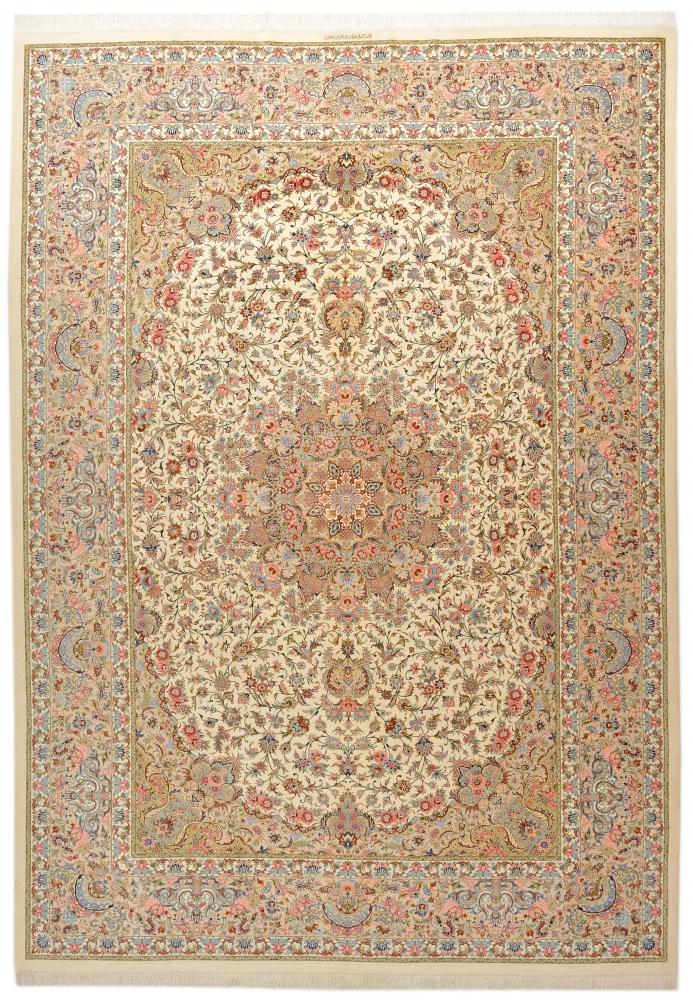 Alfombra persa Ghom de Seda 345x245 345x245, Alfombra persa Hecho a mano