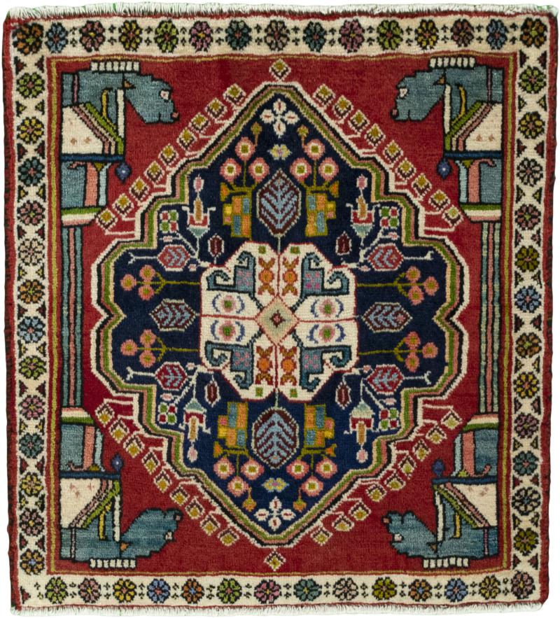 Persian Rug Shiraz 62x58 62x58, Persian Rug Knotted by hand
