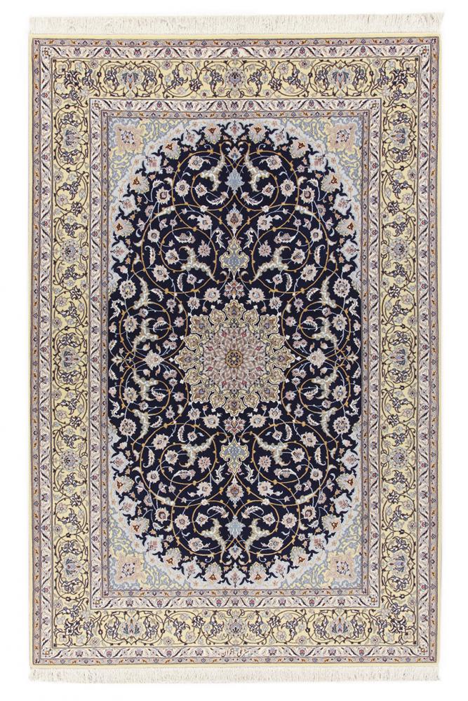 Tapete persa Isfahan Sherkat Fio de Seda 8'1"x5'1" 8'1"x5'1", Tapete persa Atado à mão