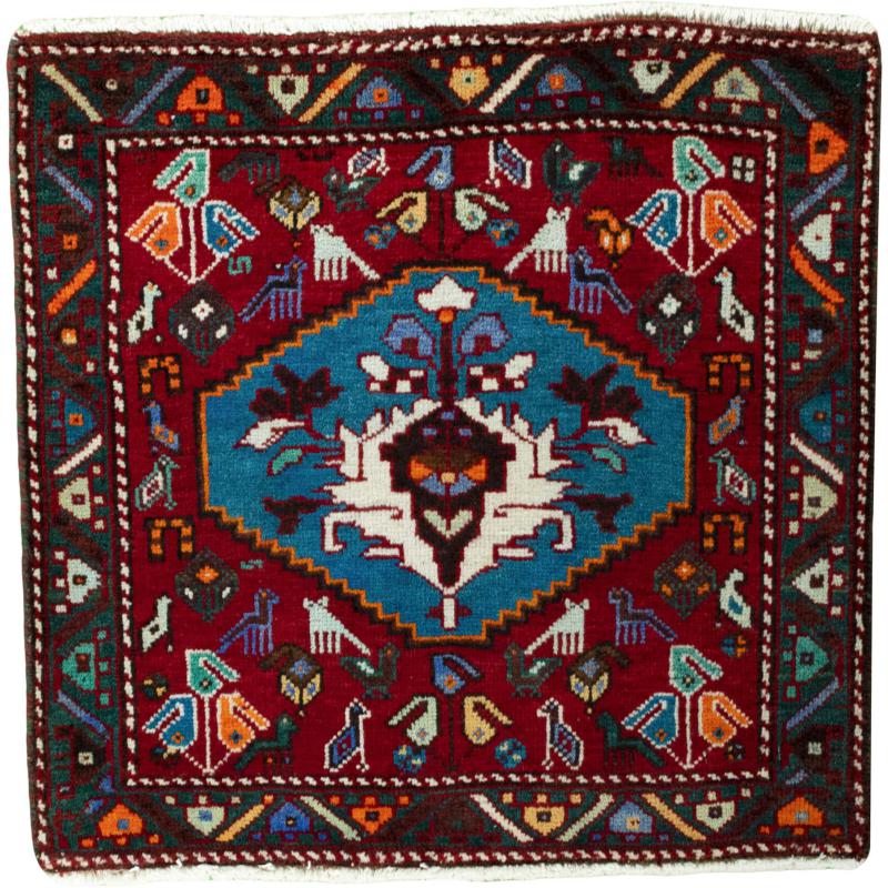 Tapis persan Shiraz 64x66 64x66, Tapis persan Noué à la main