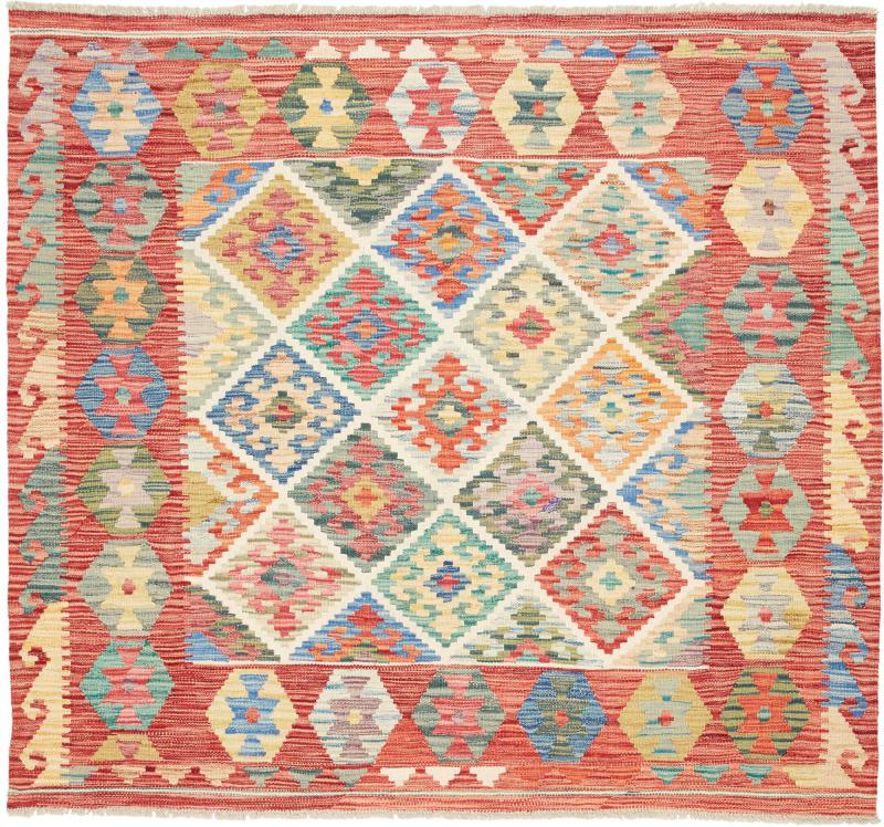 Tapete afegão Kilim Afegão 145x163 145x163, Tapete persa Tecido à mão