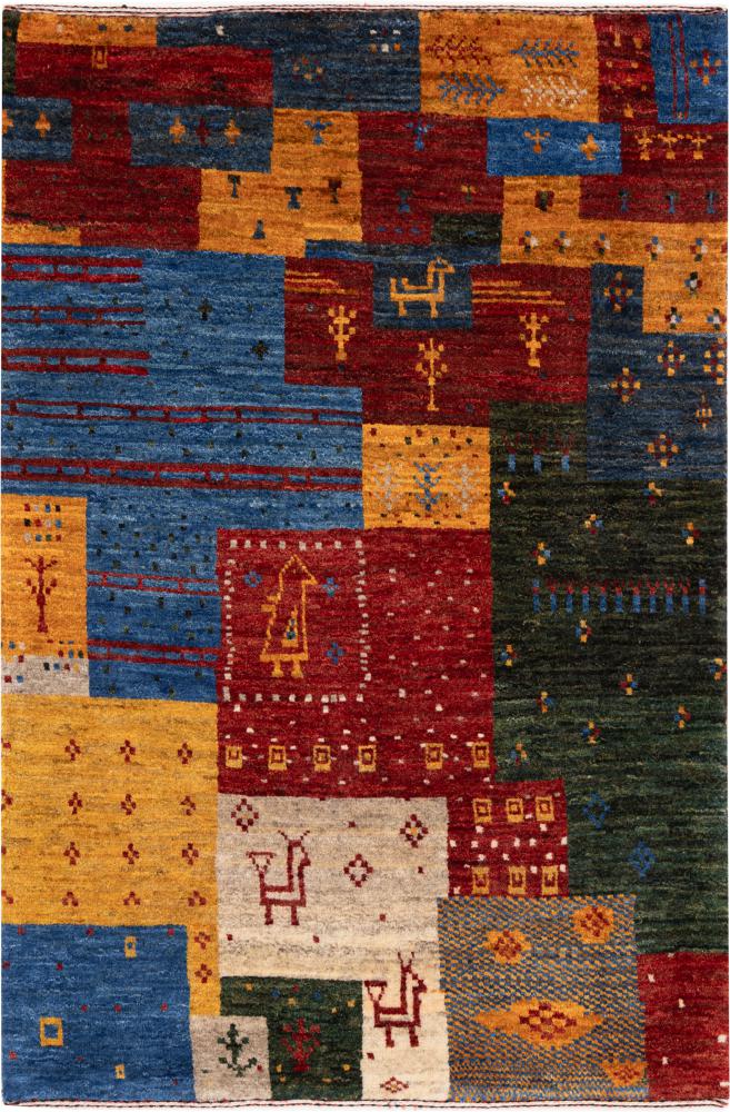 Tapete persa Persa Gabbeh Kashkuli Banafsheh 121x81 121x81, Tapete persa Atado à mão