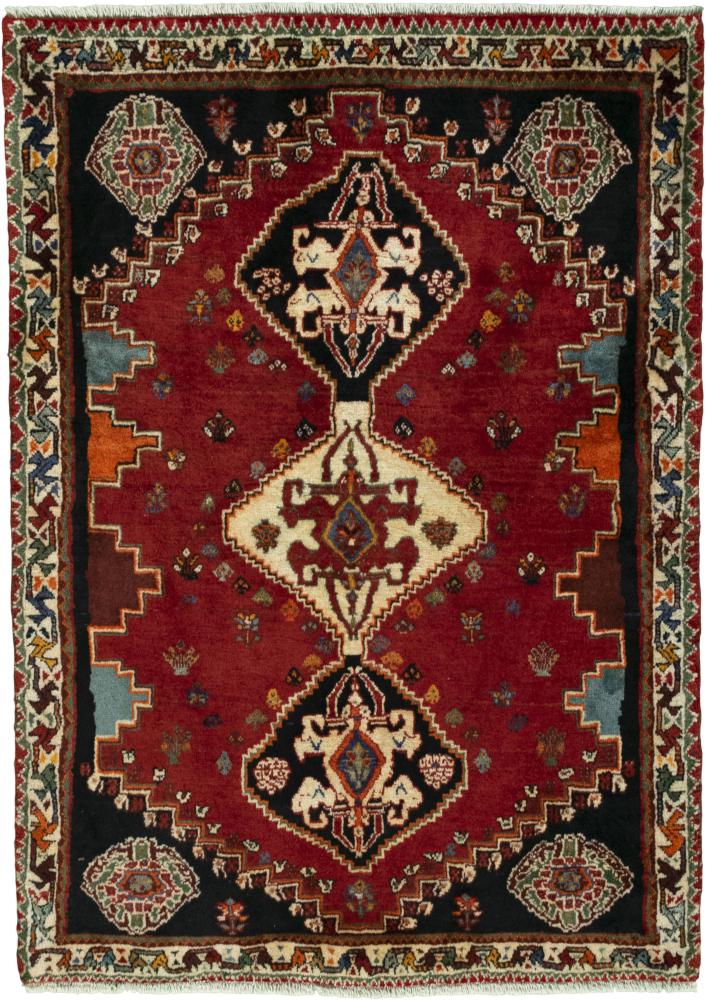 Persian Rug Shiraz 4'9"x3'5" 4'9"x3'5", Persian Rug Knotted by hand