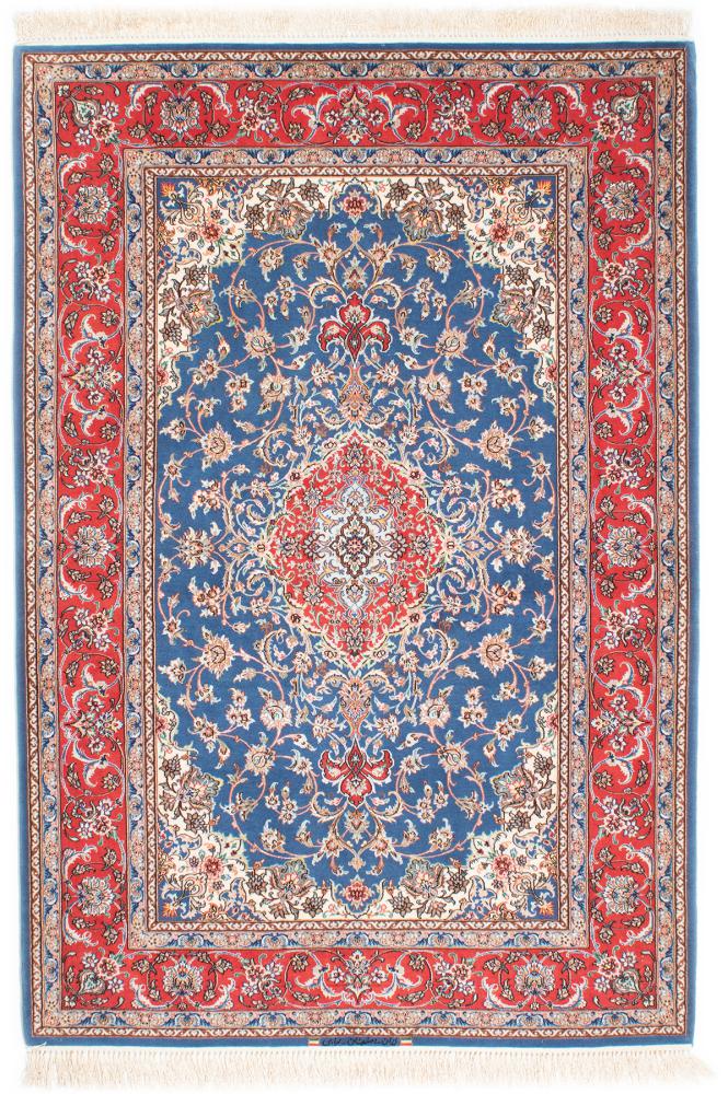 Tapete persa Isfahan Fio de Seda 199x132 199x132, Tapete persa Atado à mão