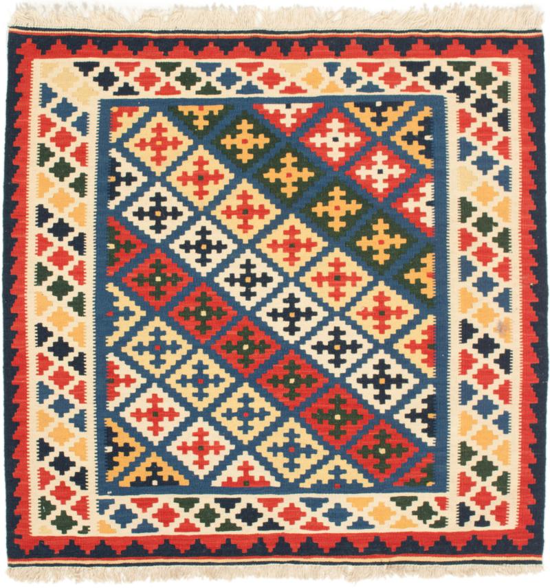 Tapete persa Kilim Fars 100x102 100x102, Tapete persa Tecido à mão