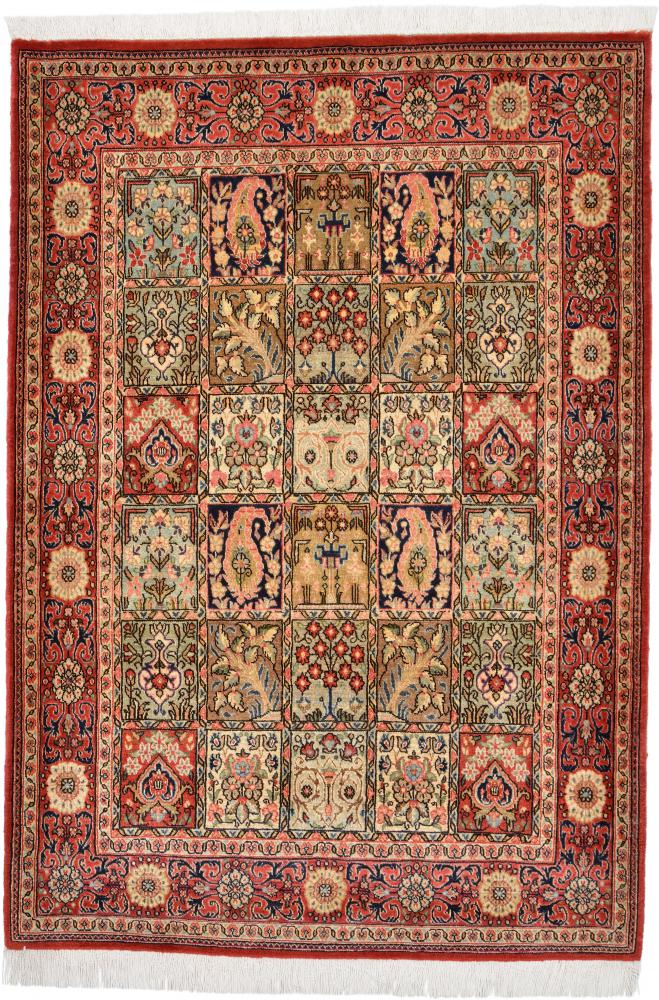 Persian Rug Qum Kork 4'10"x3'4" 4'10"x3'4", Persian Rug Knotted by hand