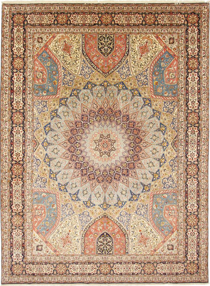 Tapete persa Tabriz 50Raj 13'2"x9'9" 13'2"x9'9", Tapete persa Atado à mão