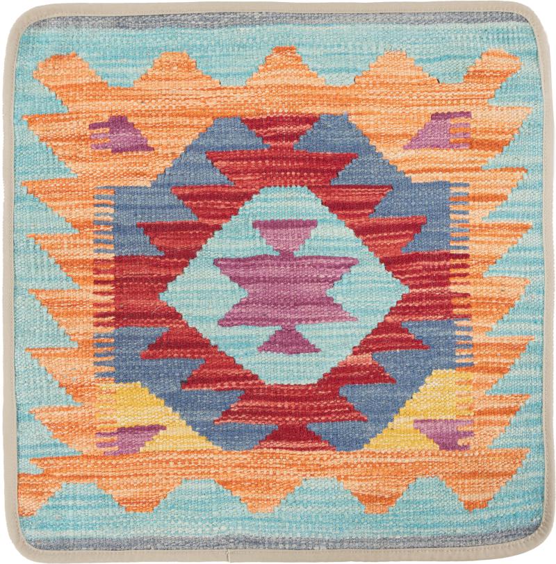 Afghan rug Kilim Afghan Cushion Cover 50x50 50x50, Persian Rug Knotted by hand