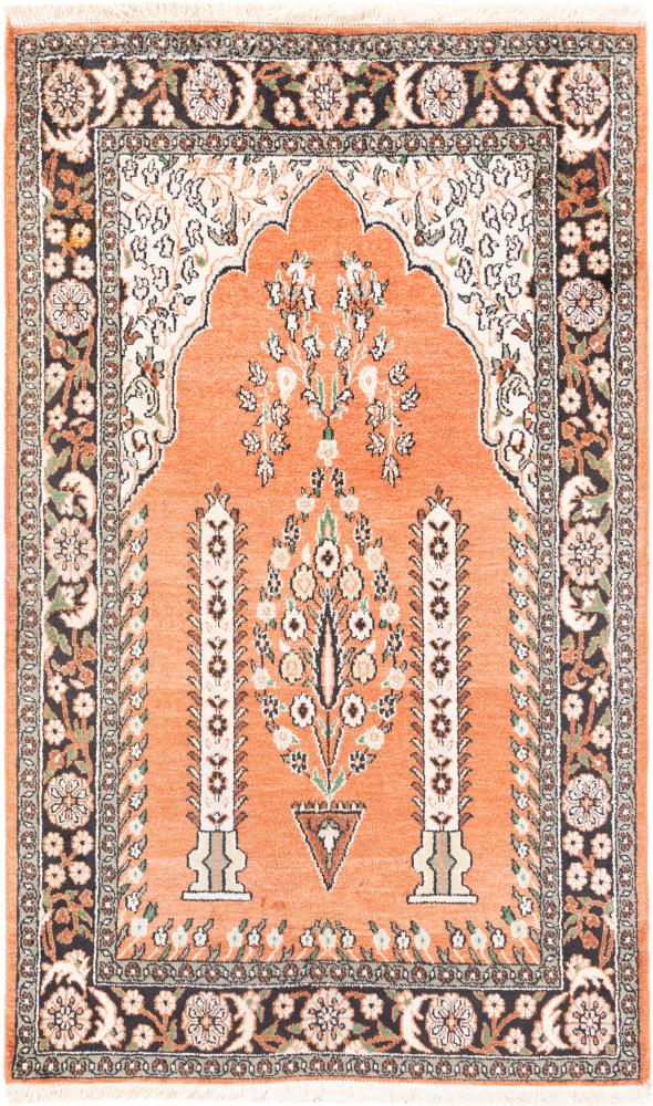 Tapis indien Cachemire Soie 124x72 124x72, Tapis persan Noué à la main