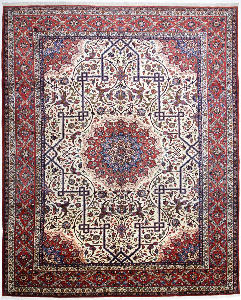 Tapete persa Isfahan Velho Fio de Seda 397x318 397x318, Tapete persa Atado à mão