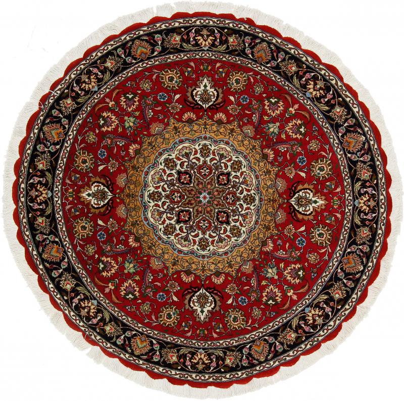 Tapete persa Tabriz 50Raj 151x151 151x151, Tapete persa Atado à mão