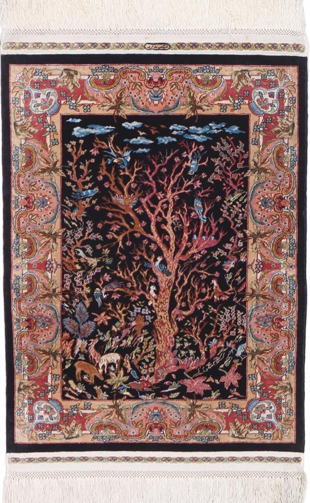  Hereke Soie 48x33 48x33, Tapis persan Noué à la main