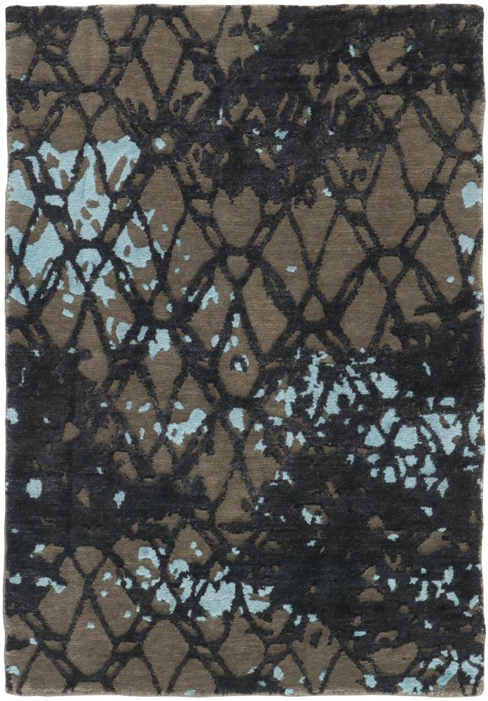 Indo rug Mila Feel 2'11"x2'0" 2'11"x2'0", Persian Rug Knotted by hand