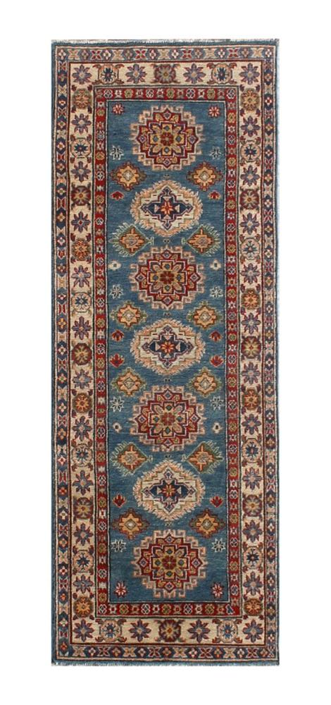 Afghan rug Kazak Ghazni 245x84 245x84, Persian Rug Knotted by hand