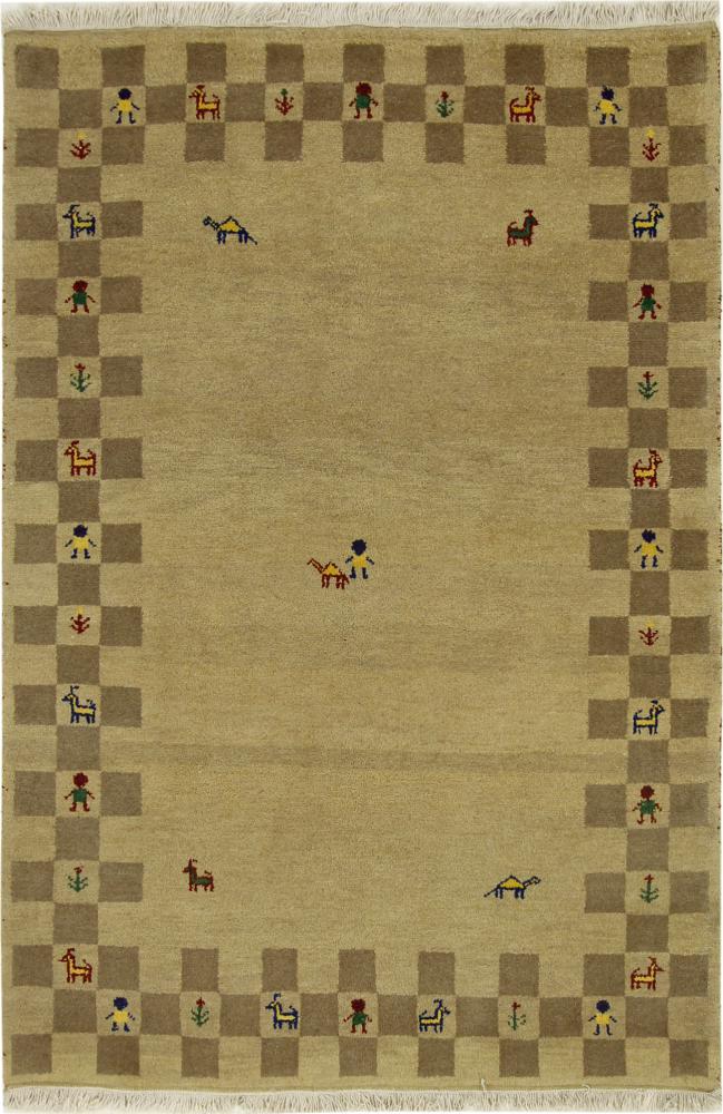 Alfombra india Gabbeh 200x139 200x139, Alfombra persa Anudado a mano