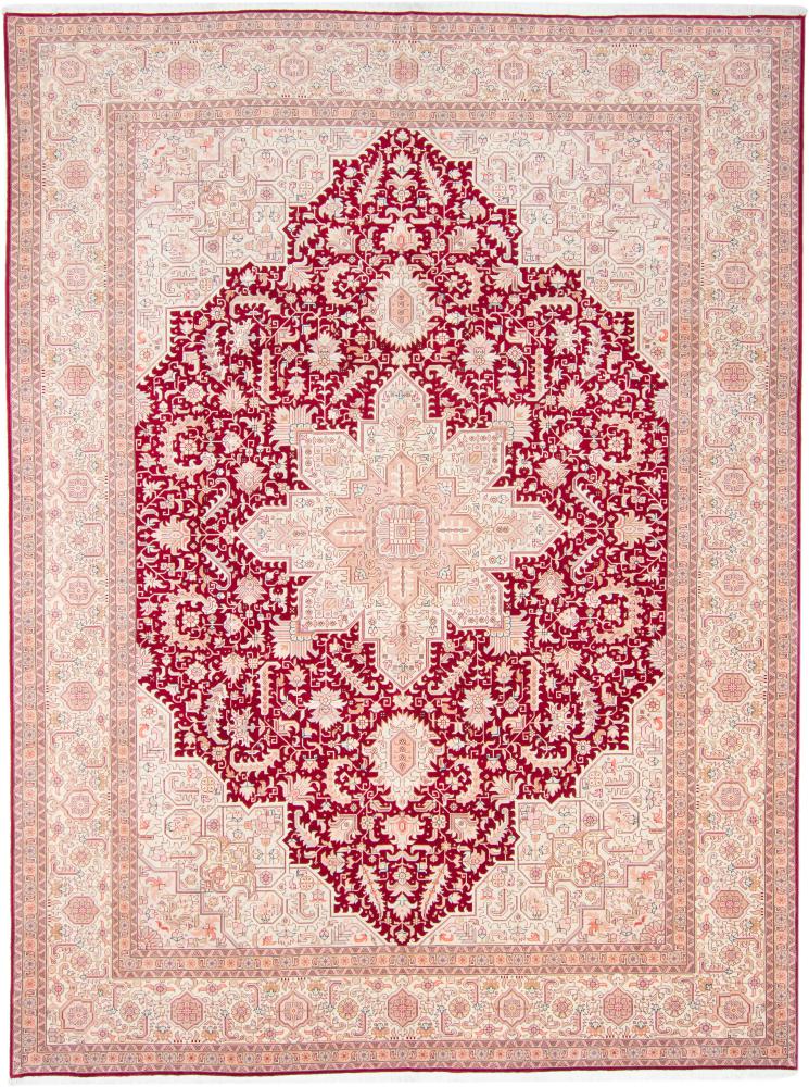 Tapete persa Tabriz 50Raj 13'1"x9'10" 13'1"x9'10", Tapete persa Atado à mão