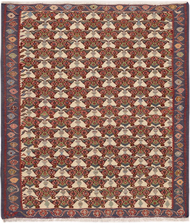 Perzisch tapijt Kilim Senneh 142x129 142x129, Perzisch tapijt Handgeknoopte