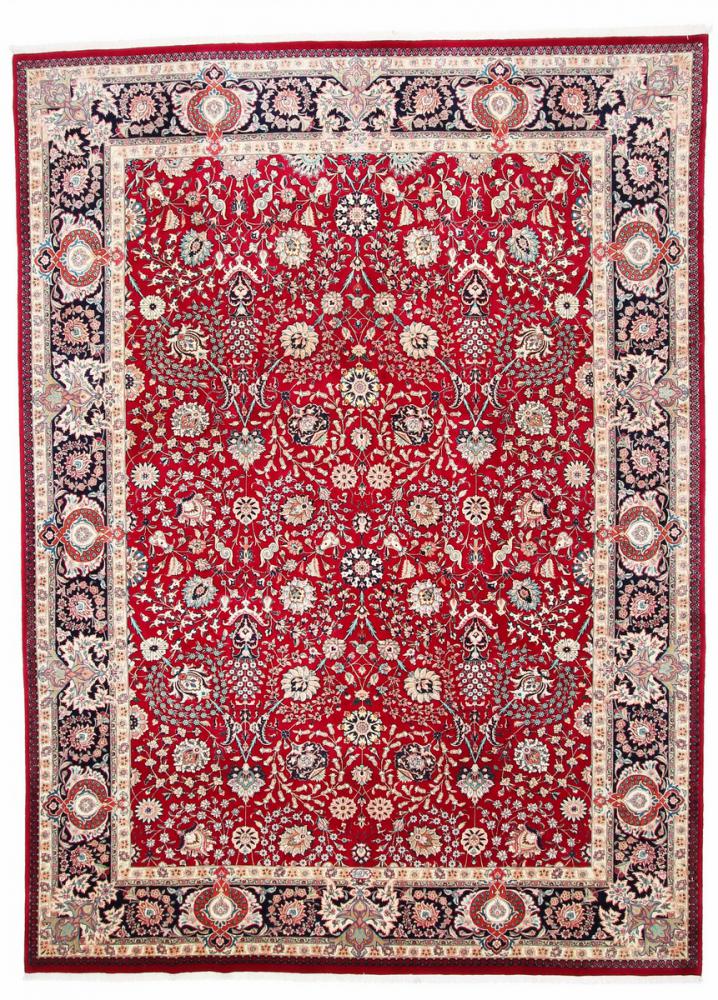 Tapete persa Tabriz 50Raj Fio de Seda 12'11"x9'7" 12'11"x9'7", Tapete persa Atado à mão