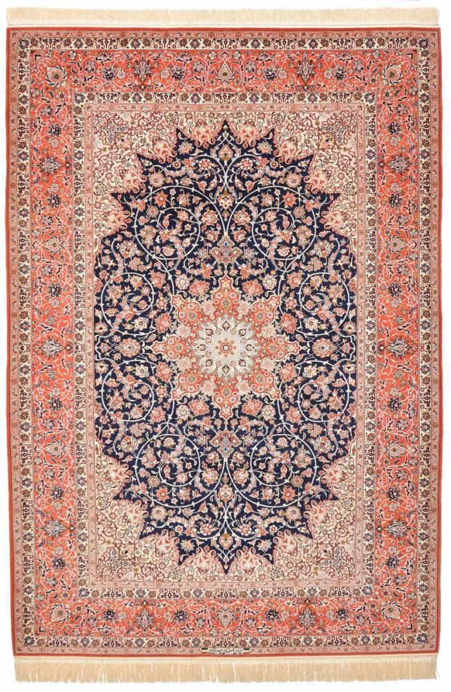 Persian Rug Isfahan Silk Warp 303x209 303x209, Persian Rug Knotted by hand