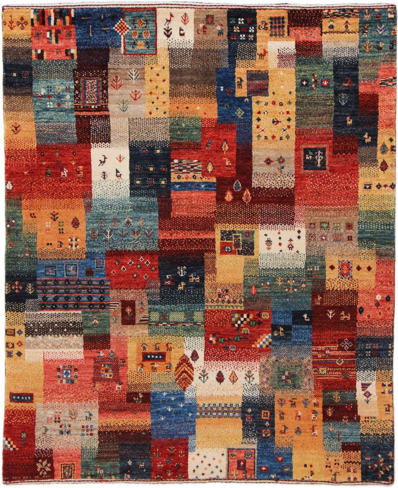 Persian Rug Persian Gabbeh Loribaft Nowbaft 123x100 123x100, Persian Rug Knotted by hand