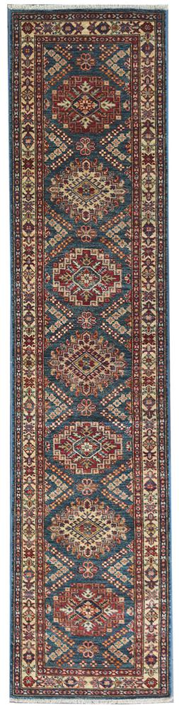 Afghan rug Kazak 298x66 298x66, Persian Rug Knotted by hand