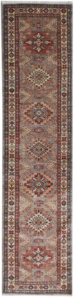 Afghan rug Kazak 303x69 303x69, Persian Rug Knotted by hand